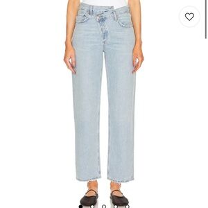 AGOLDE Criss Cross Straight Leg Jeans in Wired